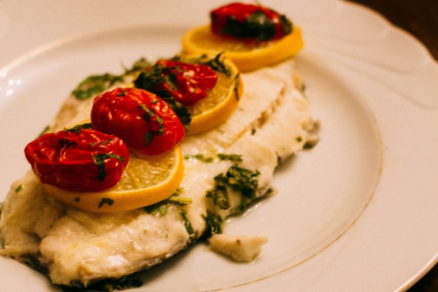 Lemon herb cod with gremolata