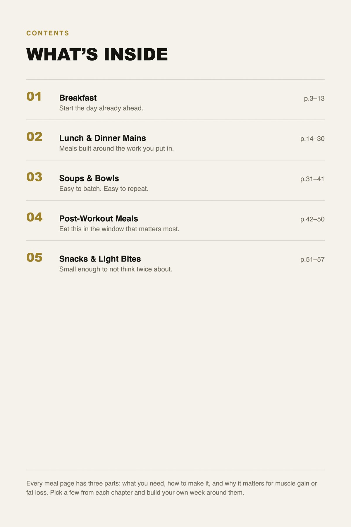 Contents page of the ebook