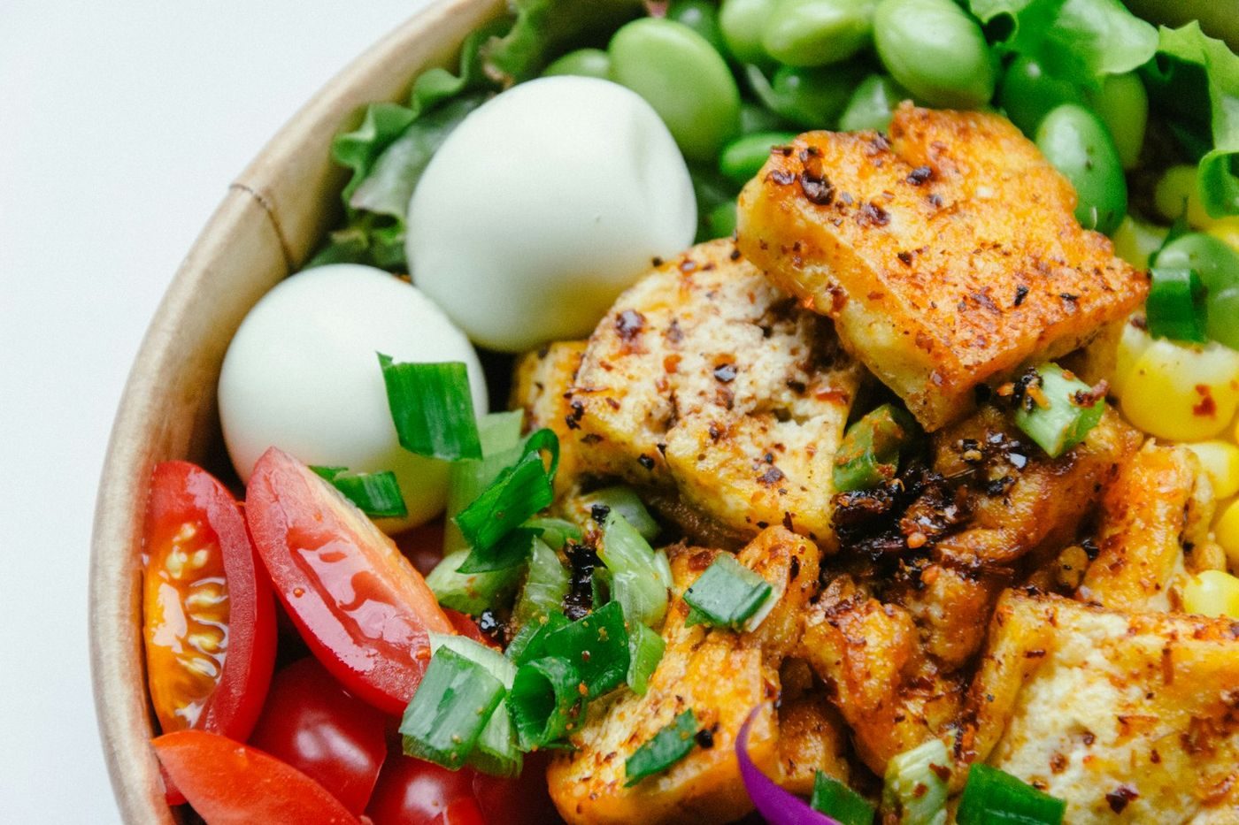 Crispy sesame tofu bowl